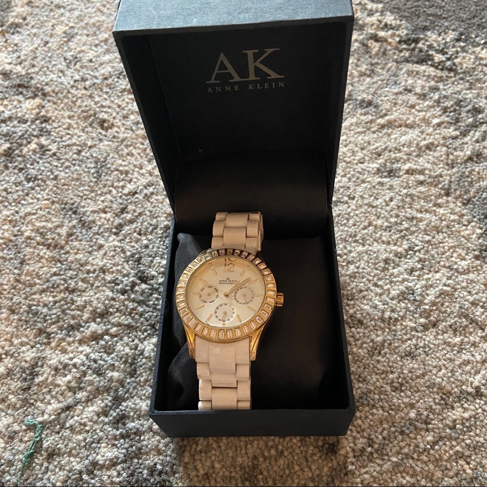 Anne klein white watch